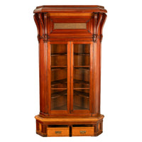 Antique Monumental Victorian Mansion Eastlake Fir Corner Cupboard Cabinet Oregon,  circa 1882