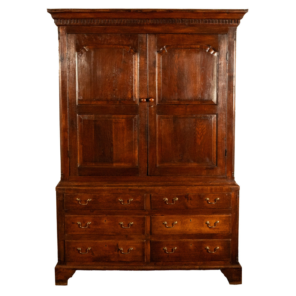 Antique 18thC Georgian Oak Welsh Livery Housekeepers Press Cupboard Cabinet 1740