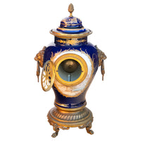 Antique French Sèvres Porcelain G. Poitevin Ormolu Japy Freres 8 Day Clock 1875