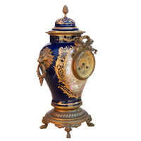 Antique French Sèvres Porcelain G. Poitevin Ormolu Japy Freres 8 Day Clock 1875
