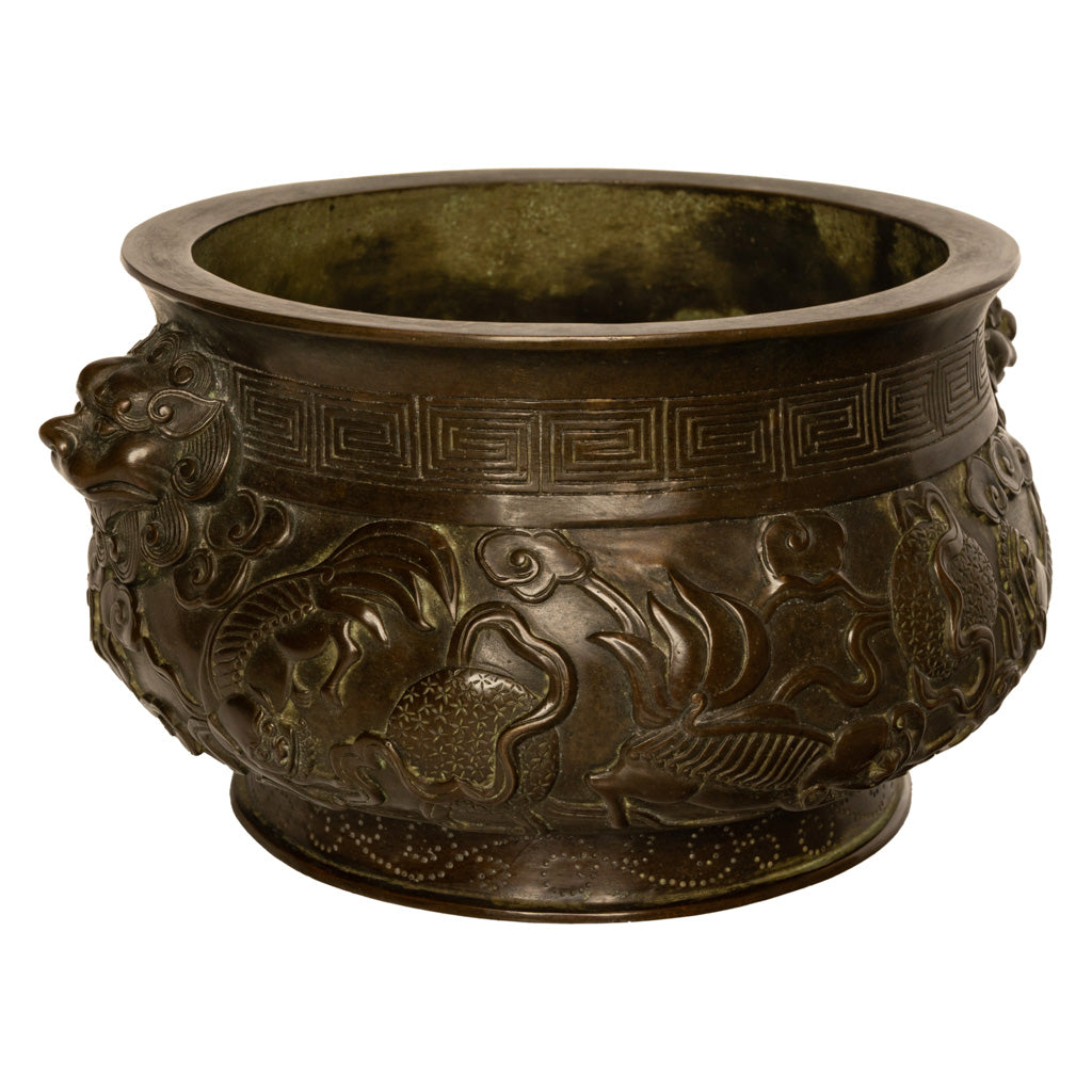 Antique 18th Century Cast Bronze Chinese Qing Dynasty Censer Xuande Mark, Circa 1780