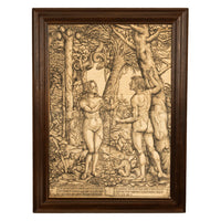 16thCentury German Northern Renaissance Woodcut Print Adam & Eve Baron Von Lanna by Hans Burgkmair the Elder, 1525