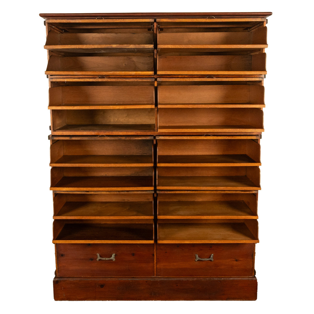 Antique Mercantile Store Shop Display 18 Drawer Pine Haberdashery Cabinet 1900