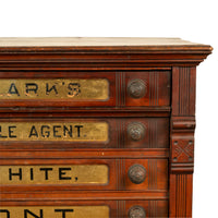 Antique Eastlake Clark's Walnut Mercantile Store Advertising Thread Cabinet 1880