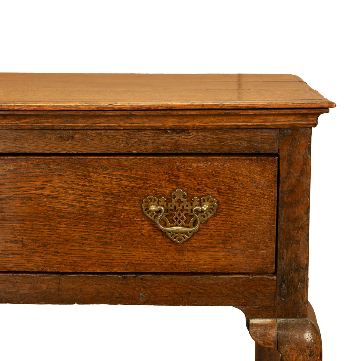 Antique 18thC Georgian Oak Welsh Two Drawer Dresser Base Server Side Table 1760