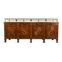 Antique Art Deco Jewelry Store Display Case Counter Walnut Bronze Glass 1920