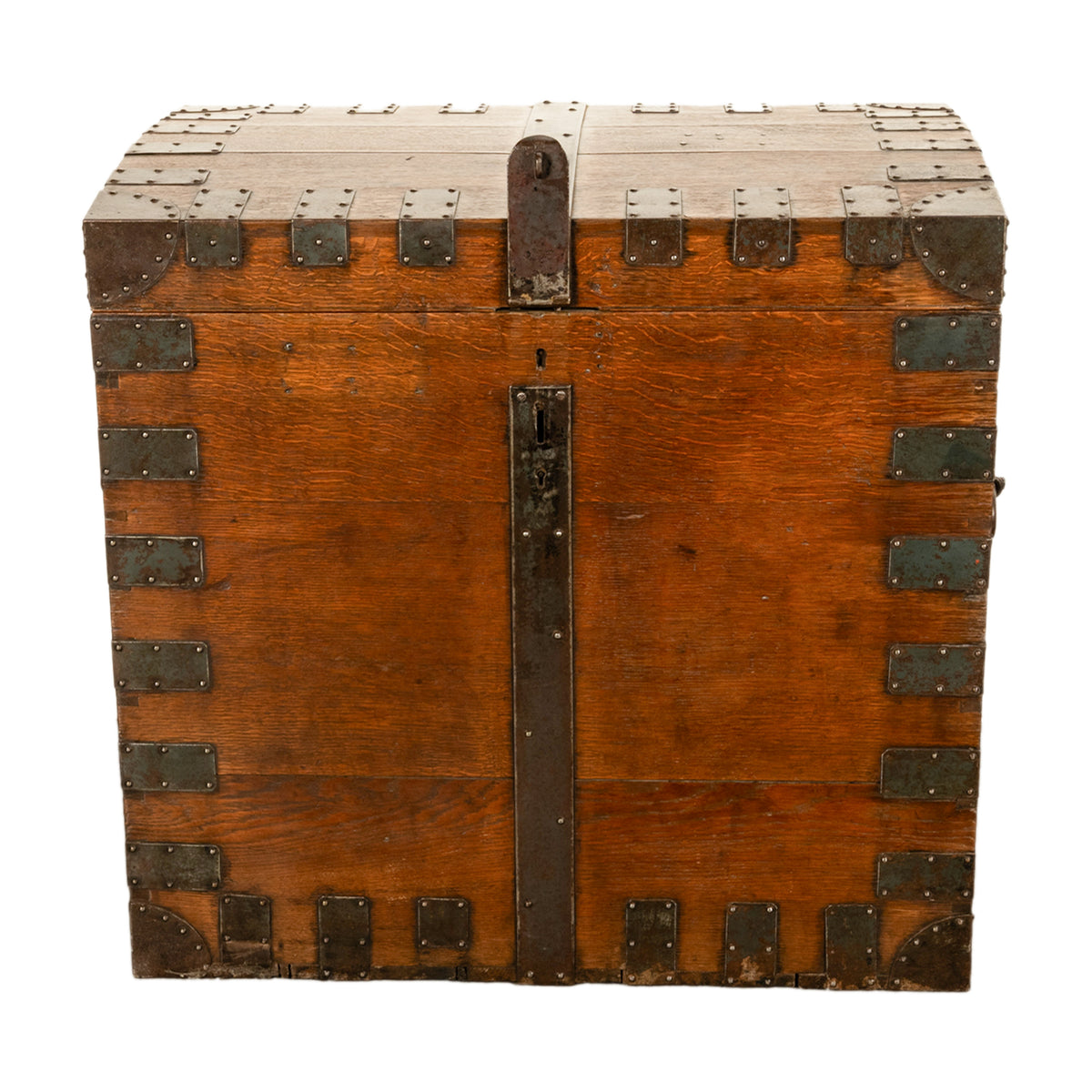 Antique Oak Iron Large Silver Chest Downton Abbey Highclere Castle C.F. Hancock London Circa 1850