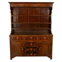 Antique 18th Century Georgian Oak Inlaid Welsh Dresser Plate Rack Sideboard 1780