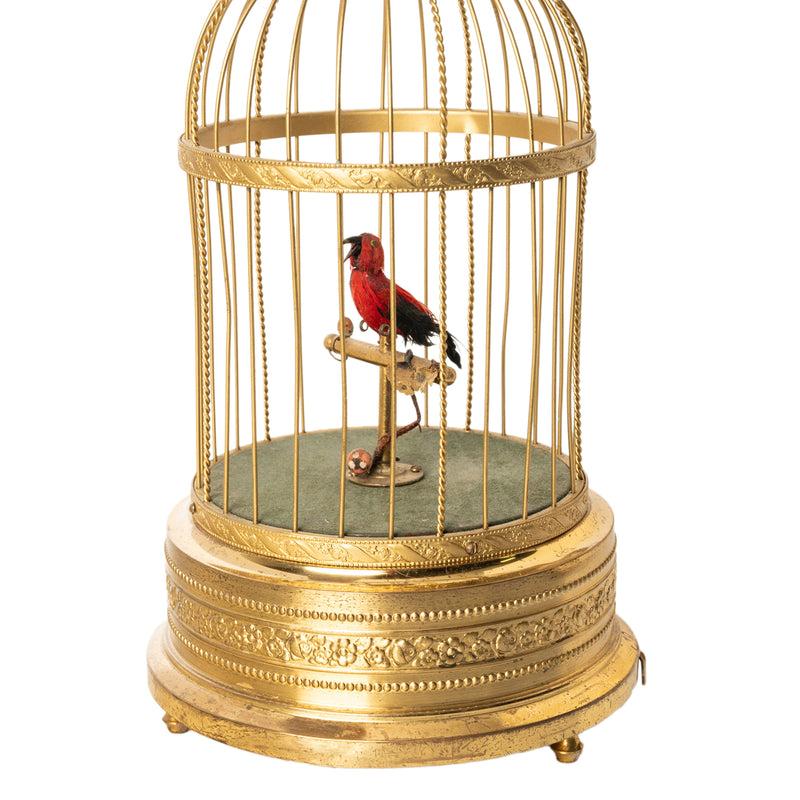 Antique German Singing Bird in a Cage Music Box Automaton by Karl Griesbaum 1930