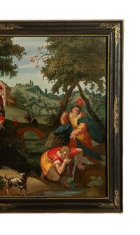 16th Century German Renaissance Allegorical Oil Painting Sexual Health Syphilis by Christoph Schwarz, Circa 1580