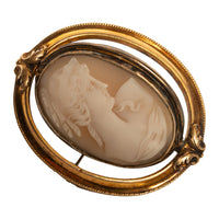 Antique 10K Gold Victorian Swivel Mourning Cameo Brooch Locket Tooth & Hair 1860
