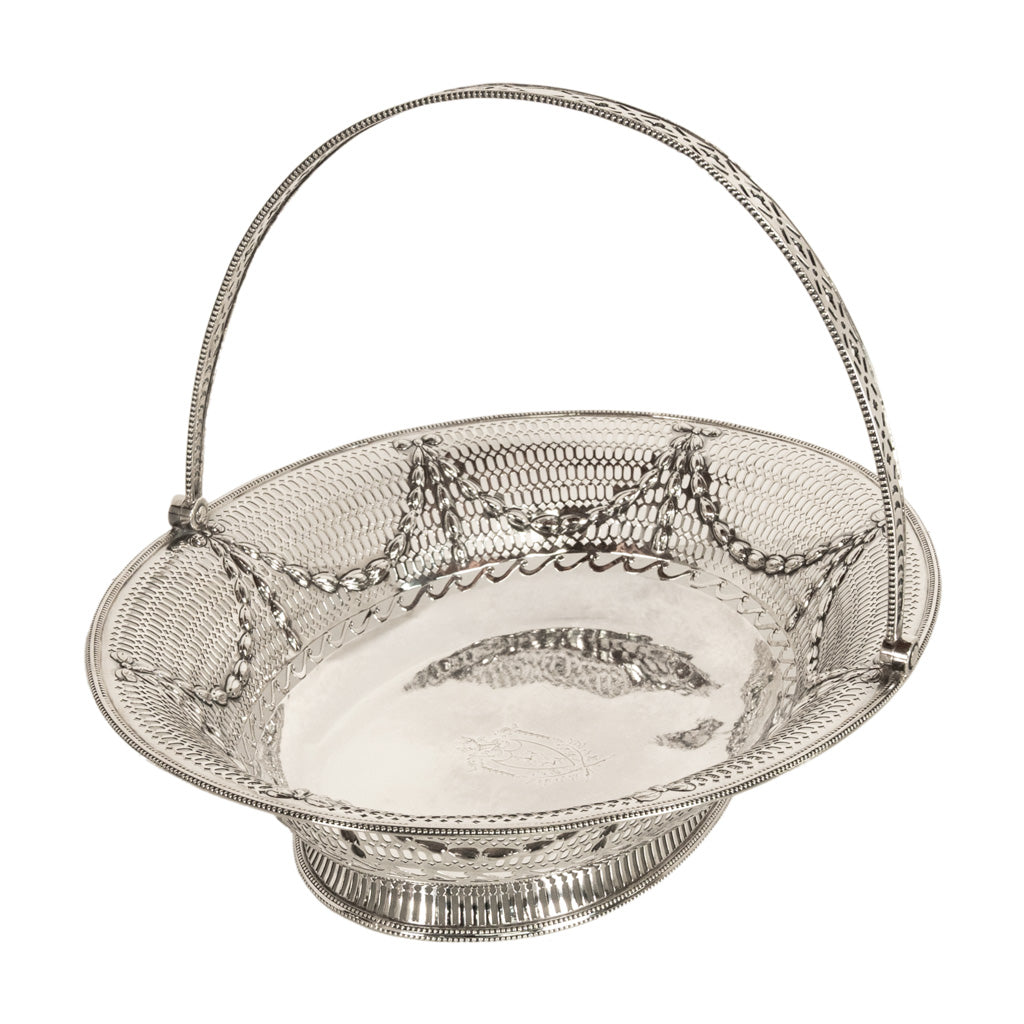Antique Georgian Sterling Silver Pierced Basket by Richard Morton Sheffield 1778