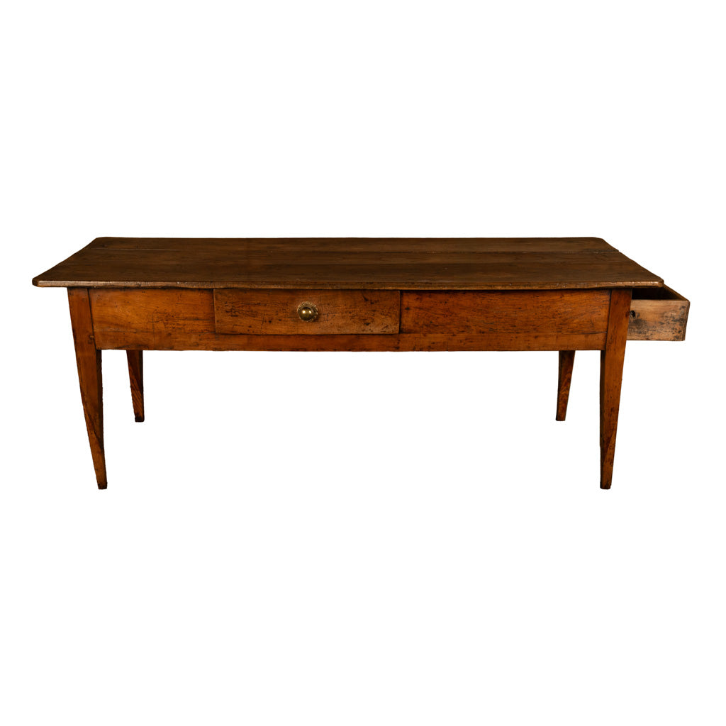 Antique Early 19th Century French Provincial Farmhouse Fruitwood Serving Kitchen Table 1820