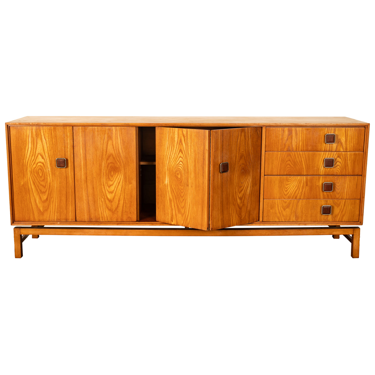 Original Danish Mid Century Modern Teak Credenza Sideboard Cabinet 6' Long 1960