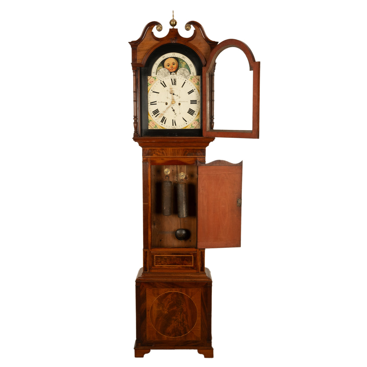 Antique Georgian Tall Case 8 Day Grandfather Clock Joseph Thompson of Whitehaven Circa 1820