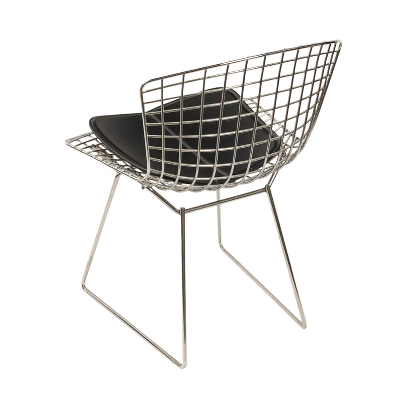 Pair Mid Century Modern Knoll Studio Steel Side Chairs & Pads Harry Bertoia 1970