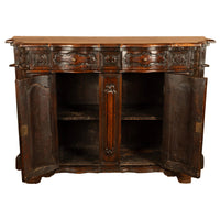 Antique Italian 17th Century Renaissance Carved Walnut Sideboard Credenza 1600