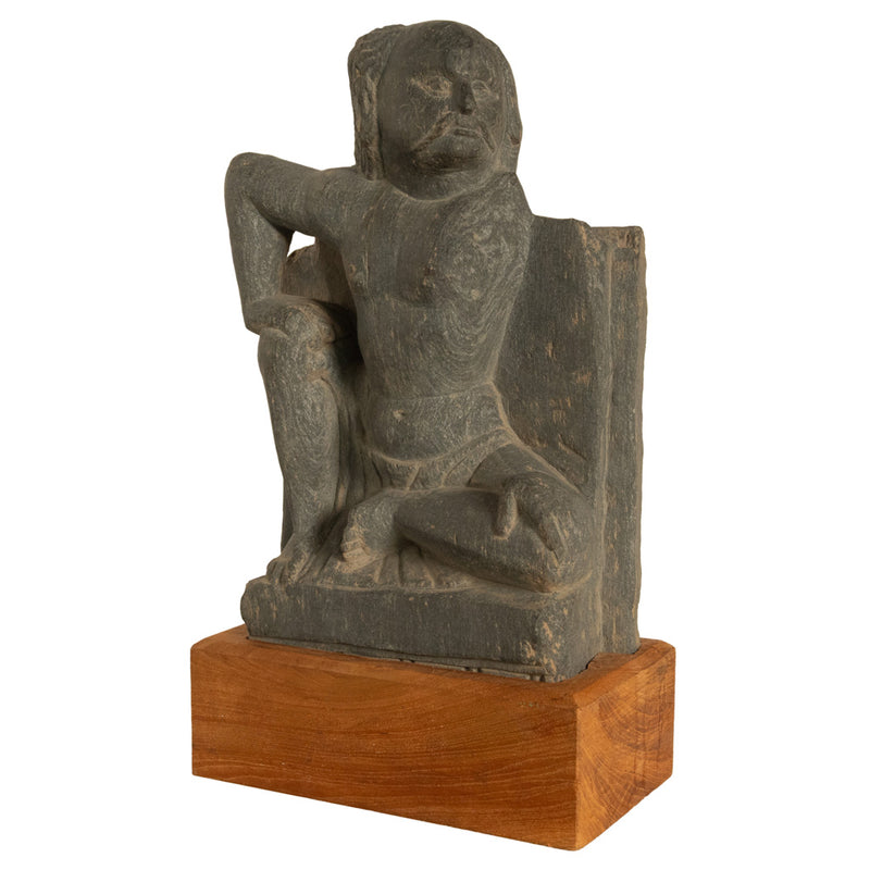 Ancient Gandhara Buddhist Carved Schist Statue of Atlas Kushan Empire 300 AD