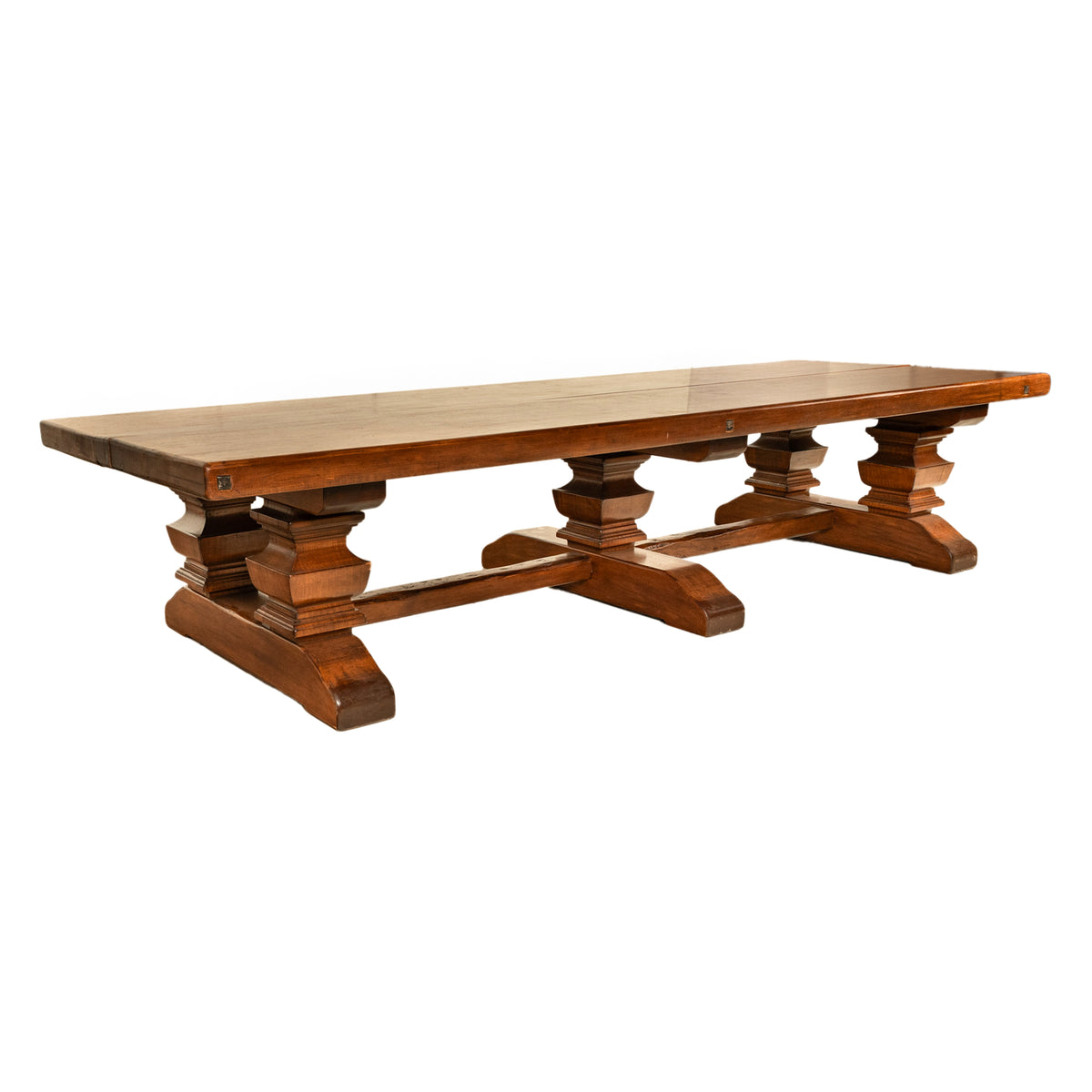 Antique 19th Century Monumental Italian Walnut Refectory Dining Table Circa 1820, Seats 16+