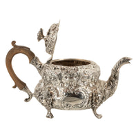 Antique George III Sterling Silver Rococo Teapot London John Wakefield 1819