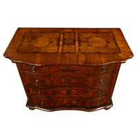 Antique Austrian Baroque Inlaid Walnut Burl Chest of Drawers Dresser Commode 1760