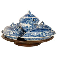 Antique Copeland Spode Blue & White Porcelain "Italian" Pattern Lazy Susan 1890