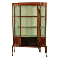 Antique 19th Century Inlaid Mahogany Regency Revival Display Cabinet China Hutch 1890