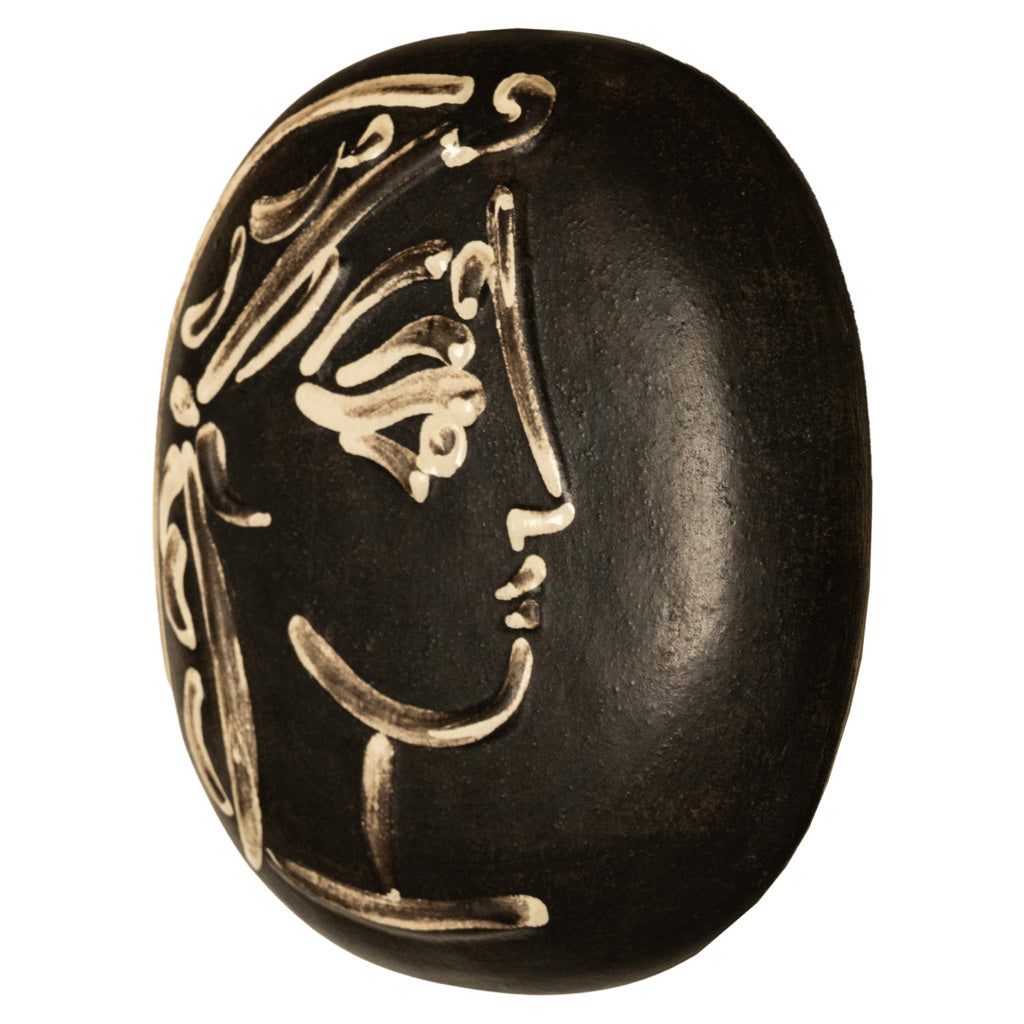 'Profil de Jacqueline' Ceramic Convex Madoura Pottery Wall Plaque A. Ramie 383 by Pablo Picasso, 1956