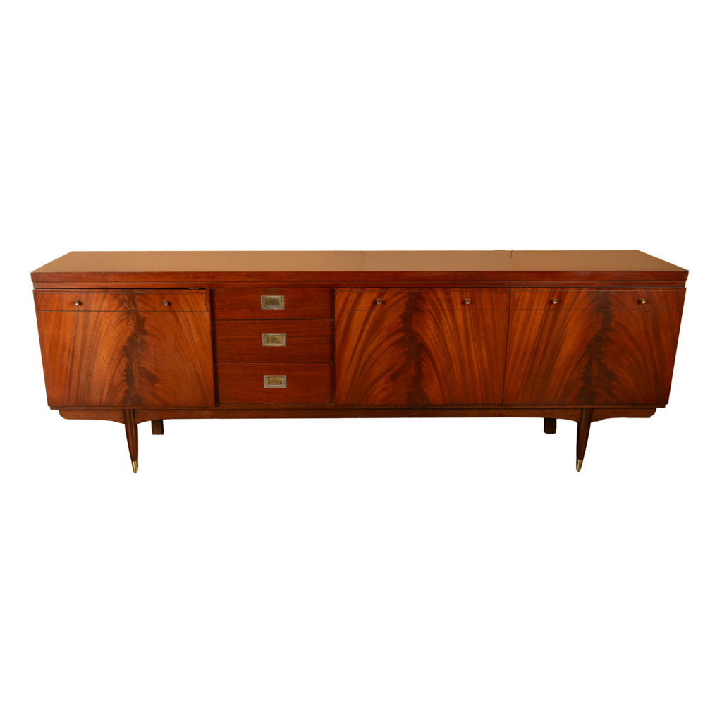 Mid Century Modern Danish Style Teak Mahogany Long Credenza Fully Restored 1966