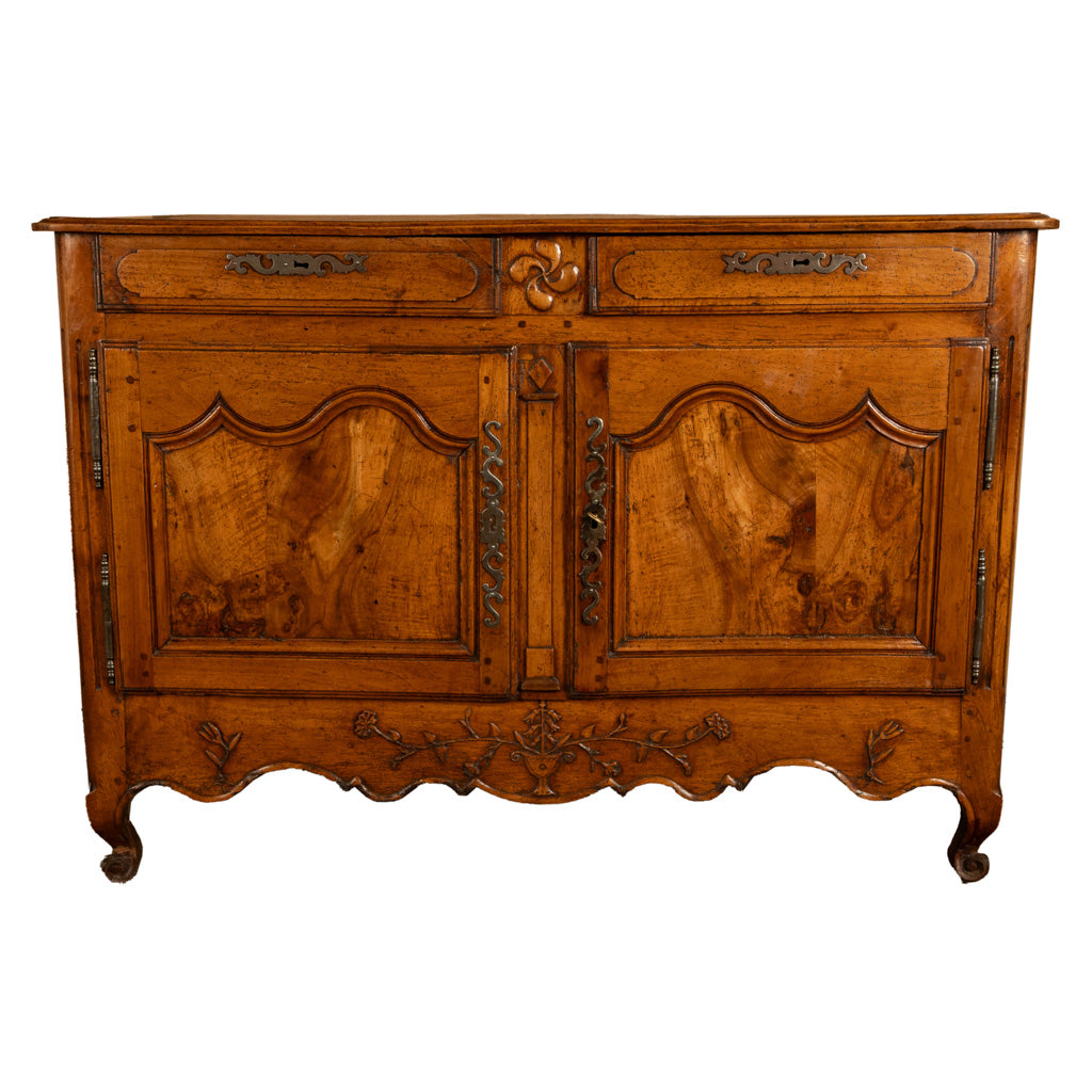 Antique 18th C French Provincial Louis XV Carved Walnut Sideboard Buffet 1780