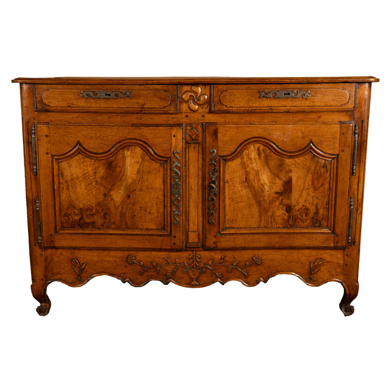 Antique 18th C French Provincial Louis XV Carved Walnut Sideboard Buffet 1780