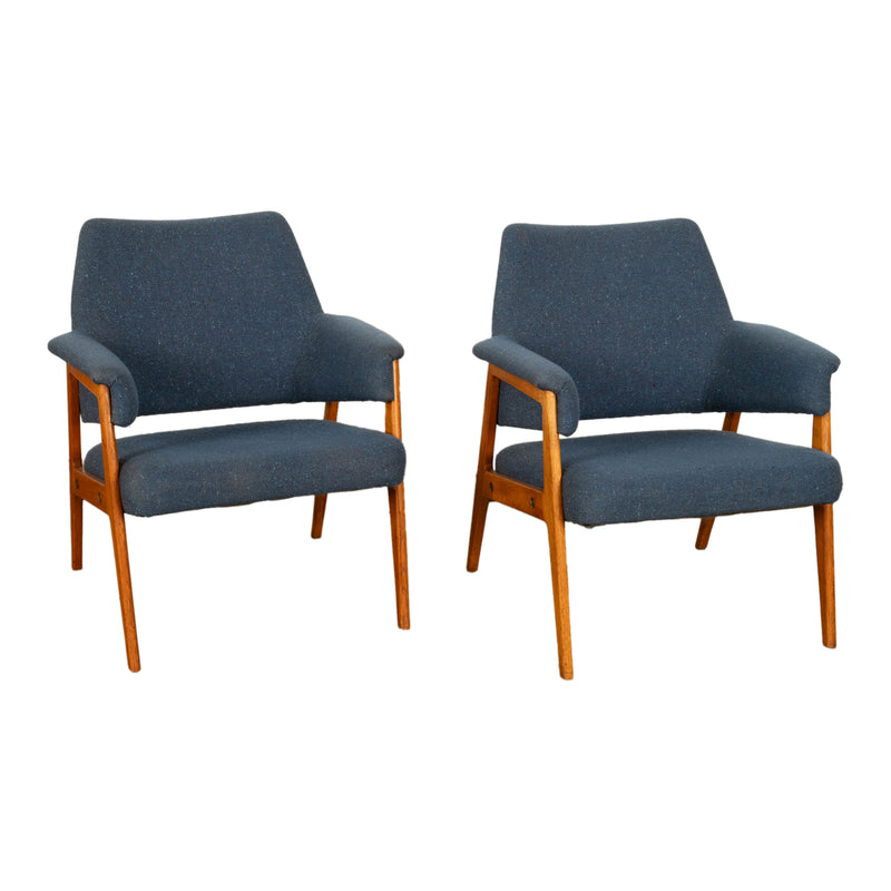 Pair Danish MId Century Modern Arm Chairs Karl-Erik Ekselius for JOC Möbler 1960