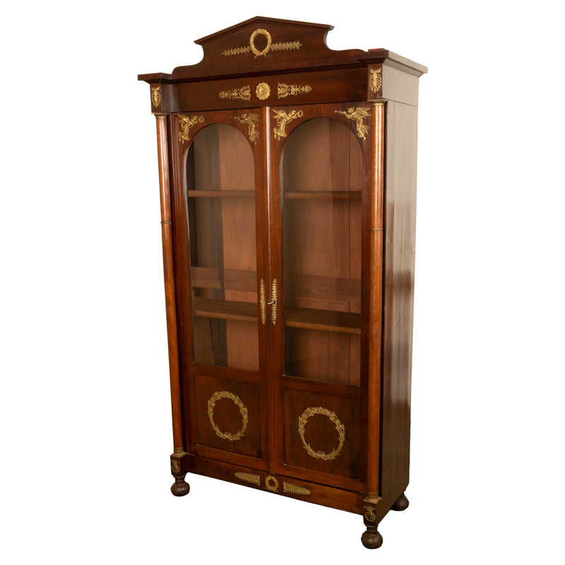 Antique French Empire Mahogany Ormolu Bookcase Bibliotheque Display cabinet 1810