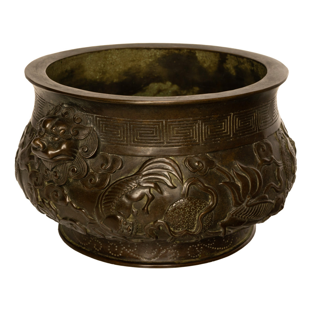 Antique 18th Century Cast Bronze Chinese Qing Dynasty Censer Xuande Mark, Circa 1780