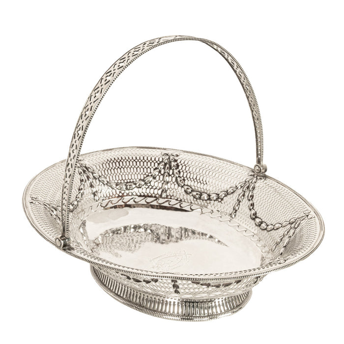 Antique Georgian Sterling Silver Pierced Basket by Richard Morton Sheffield 1778