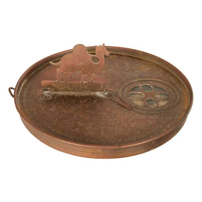 Antique Persian Islamic Arabic Brass Qibla Mecca Zodiac Compass Astrolabe 1880