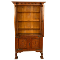 Antique Liberty & Co. Arts and Crafts Oak Mission Bookcase Display Cabinet 1905