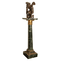 Monumental Antique French Bronze Sculpture Statue Cupid & Marble Ormolu Pedestal by Antoine-Denis Chaudet, 1870