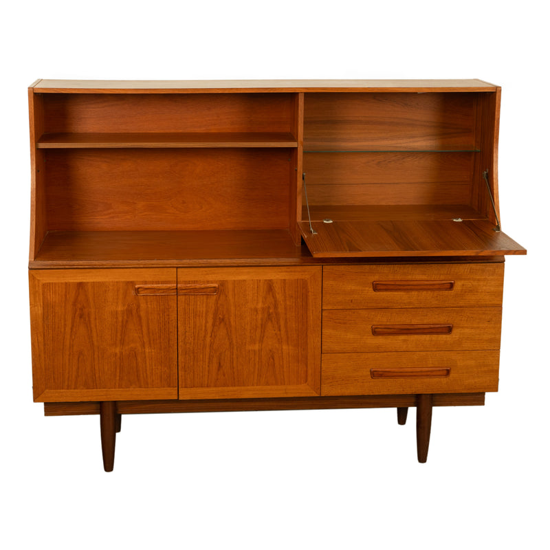 Mid Century Modern Danish Style Teak Credenza Bar Sideboard Buffet G Plan 1960s