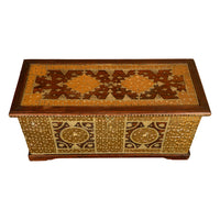 Antique 19thC Zanzibar Omani Teak & Brass Stud & Copper Clad Dowry Chest 1850