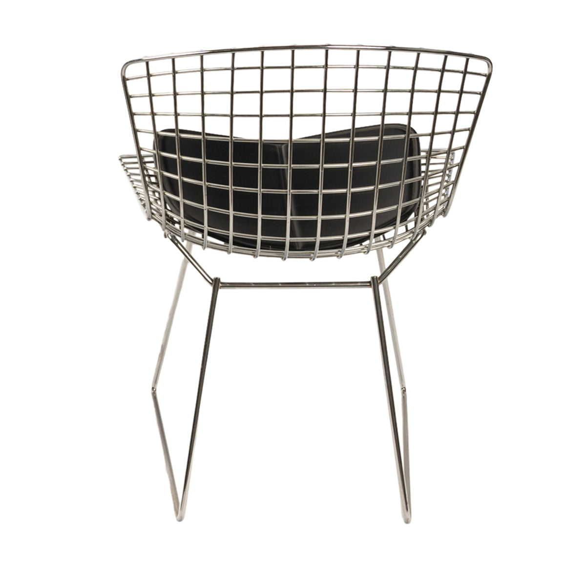 Pair Mid Century Modern Knoll Studio Steel Side Chairs & Pads Harry Bertoia 1970