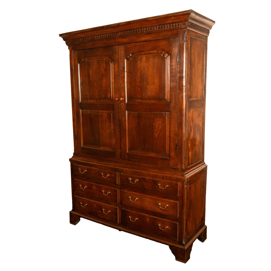 Antique 18thC Georgian Oak Welsh Livery Housekeepers Press Cupboard Cabinet 1740