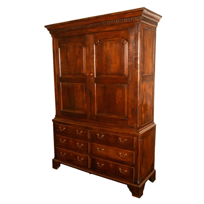 Antique 18thC Georgian Oak Welsh Livery Housekeepers Press Cupboard Cabinet 1740