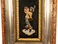 Antique Italian Grand Tour Pietra Dura Marble Picture Cavalier Musketeer 1880
