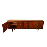 Mid Century Modern Danish Style Teak Mahogany Long Credenza Fully Restored 1966