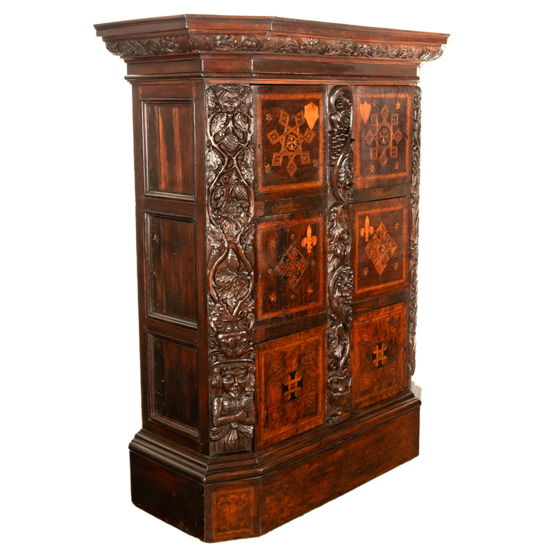 Antique Flemish / Dutch Walnut Marquetry Royal Manuscript Cabinet, circa 1680