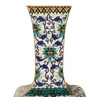 Antique Pair Monumental Chinese Qing Qianlong Period Cloissoné Enamel Vases 1795