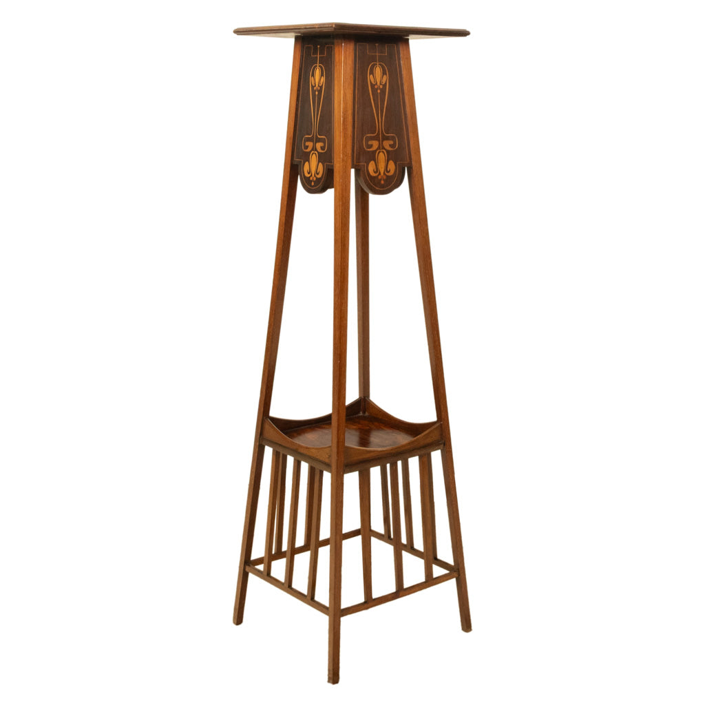 Antique Art Nouveau Inlaid Mahogany Leonard Wyburd Liberty & Co Plant Stand 1905