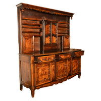 Antique French Provincial Normandy Carved Walnut Dresser Buffet Vaissilier 1790