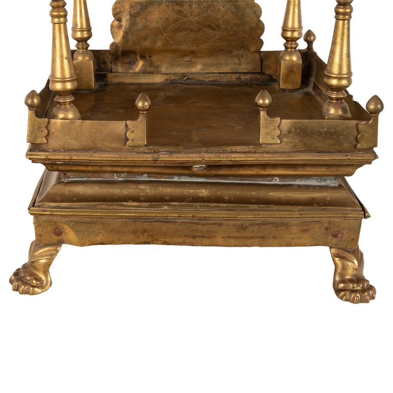 Large Antique East Indian Brass Hindu Altar Temple Statue Shrine Mandir 1880